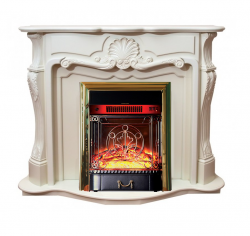 Каминокомплект Interflame Грация с очагом Majestic FX M Brass белый