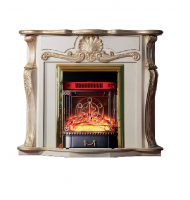 Каминокомплект Interflame Грация с очагом Majestic FX M Brass бежевый с золотой патиной